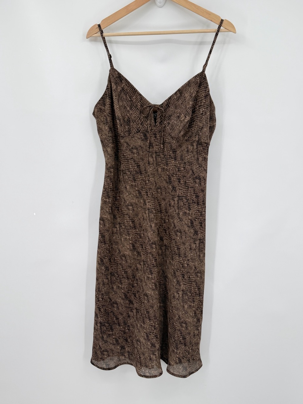 Y2K 90s New York & Co animal print babydoll midi  slip dress Sz 12 whimsygoth